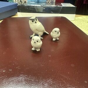 Hagen Renaker Vintage Handpainted Snowy Owl Figurines EUC